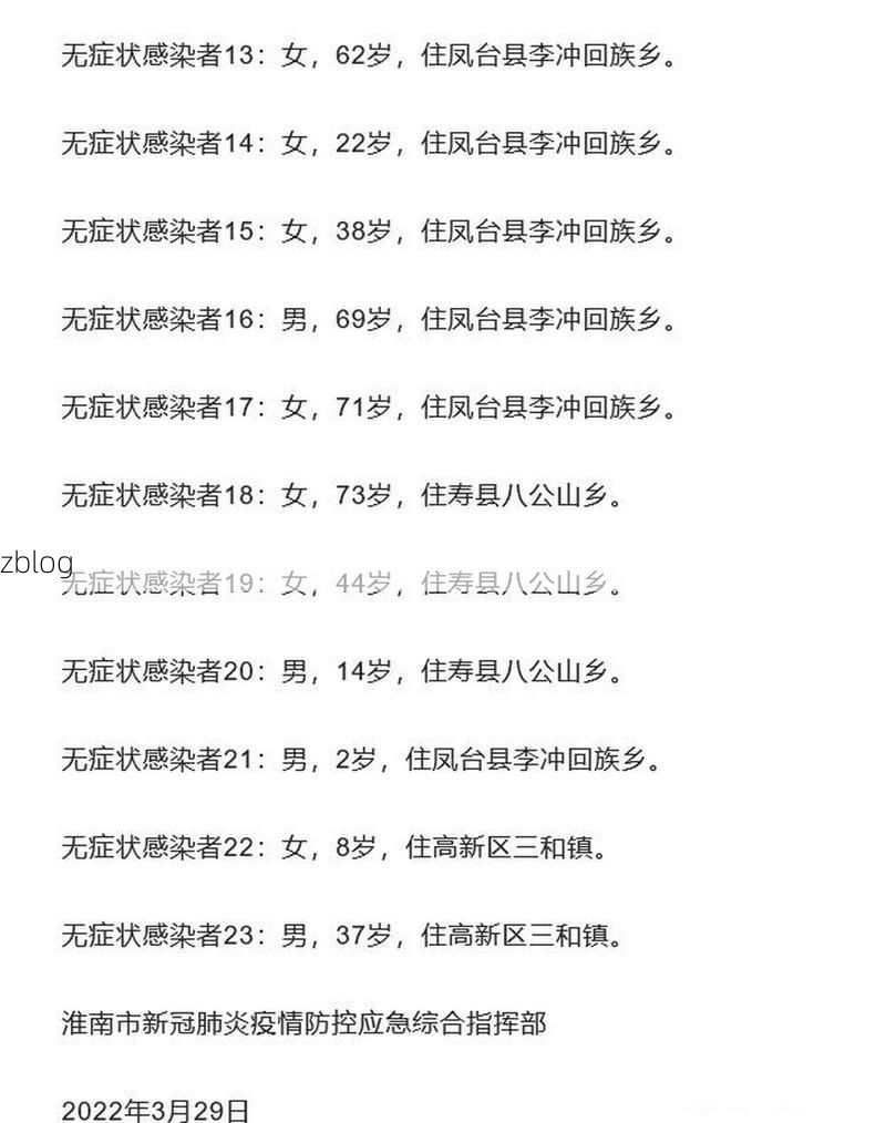 淮南新增1例无症状感染者  淮南市疫情防控最新通报